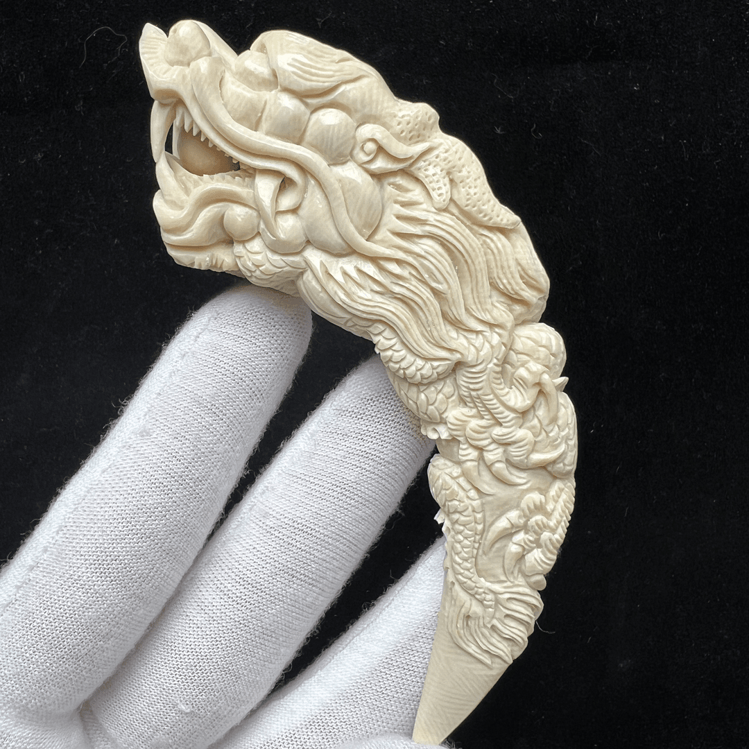 k2365天然猛犸象牙106mm龙尖 支持鉴定 假一罚四