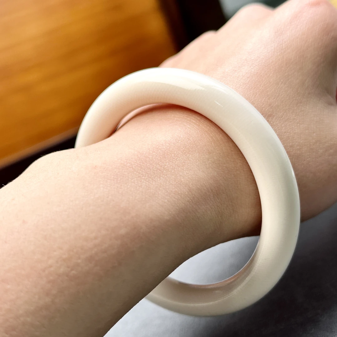 X6081天然猛犸牙 10mm圆条手镯57.8mm 支持鉴定 假一罚四