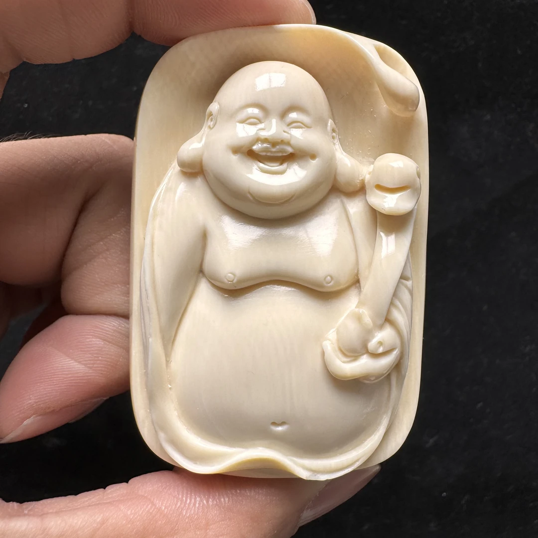 H2387天然猛犸牙雕刻件支持复检 假一罚四