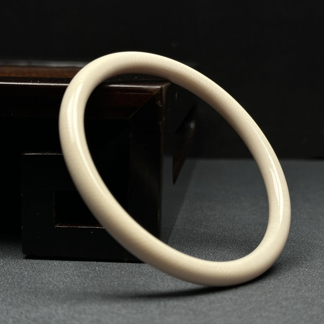 X3434天然猛犸牙 6mm圆条手圈 53mm支持鉴定 假一罚四