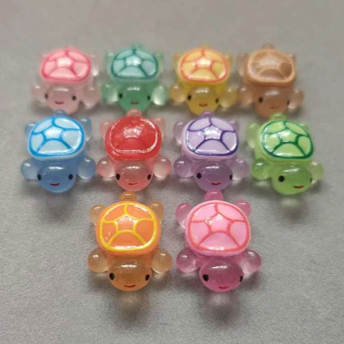 （直播拆龟胖弟21mm）对对碰树脂可爱夜光乌龟创意手工DIY饰品摆件