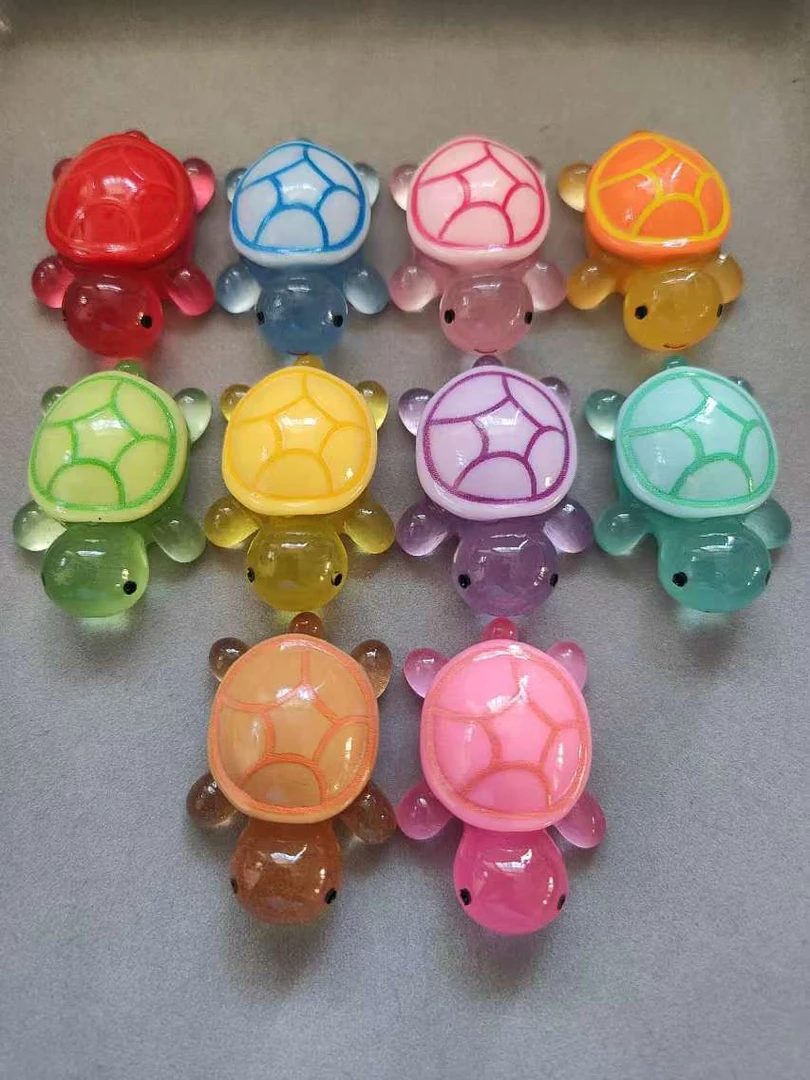 （直播拆龟爸爸46mm）对对碰树脂可爱夜光乌龟创意手工DIY饰品摆件