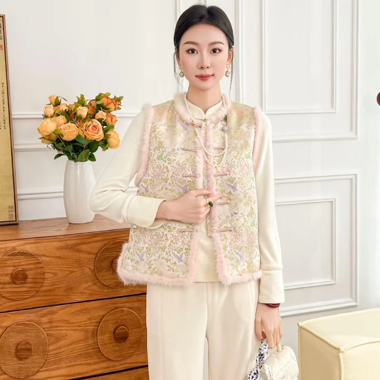 《晓君定制》3222《花蝶仙踪》时尚新中式百搭显瘦气质中国风马甲