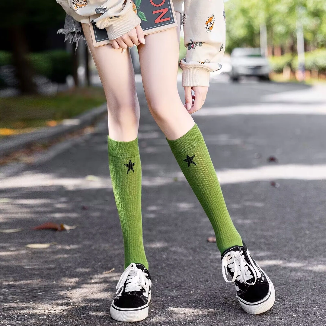 袜子女小腿袜ins潮长筒袜春秋冬日系百搭个性网红街头外穿高筒袜