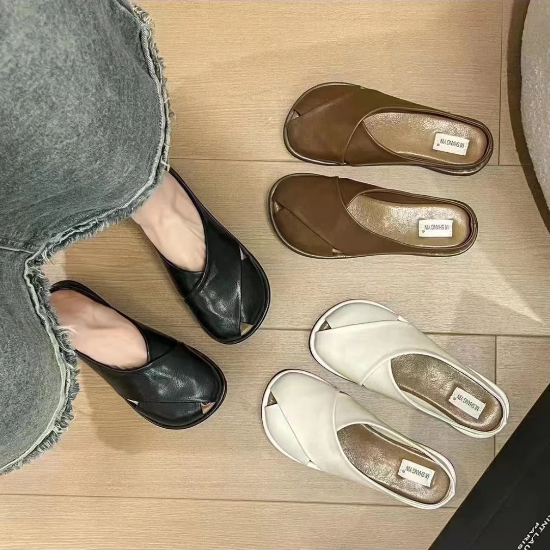 2024新款爆款夏季百搭388半拖时尚外穿小香风女鞋