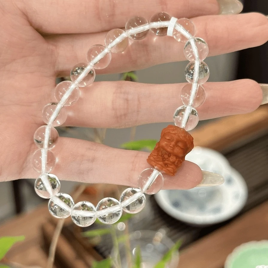 【裕凰珠宝】天然白水晶南红手串