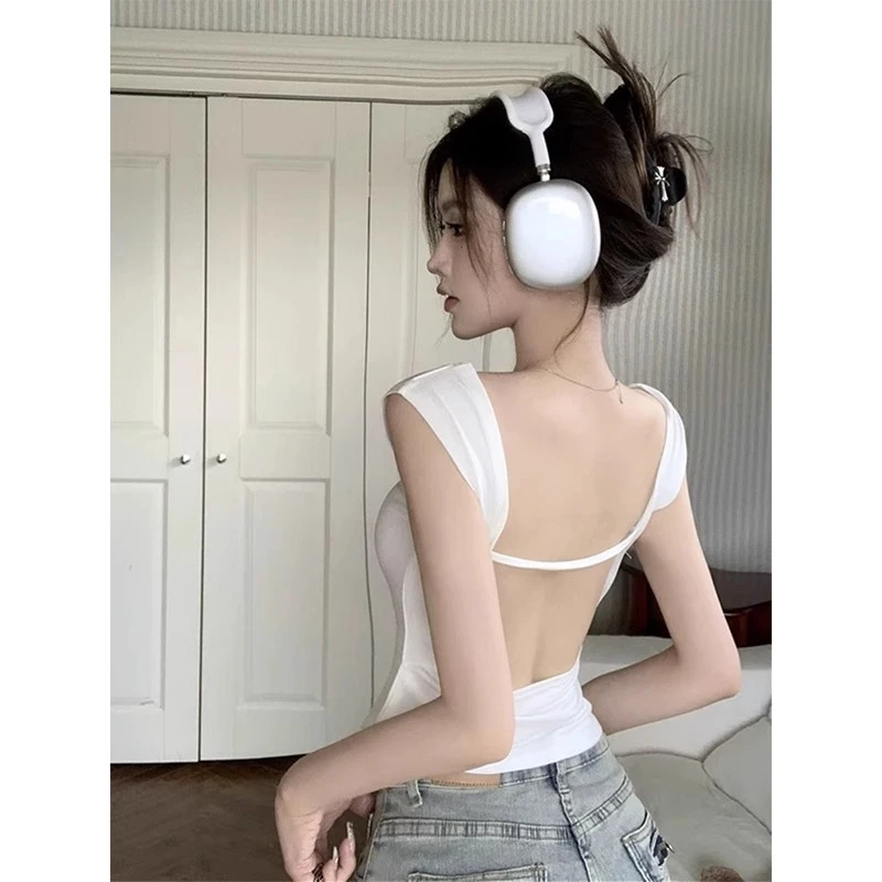 纯欲小飞袖吊带小背心女内搭夏多巴胺带胸垫美背外穿jazz无袖上衣