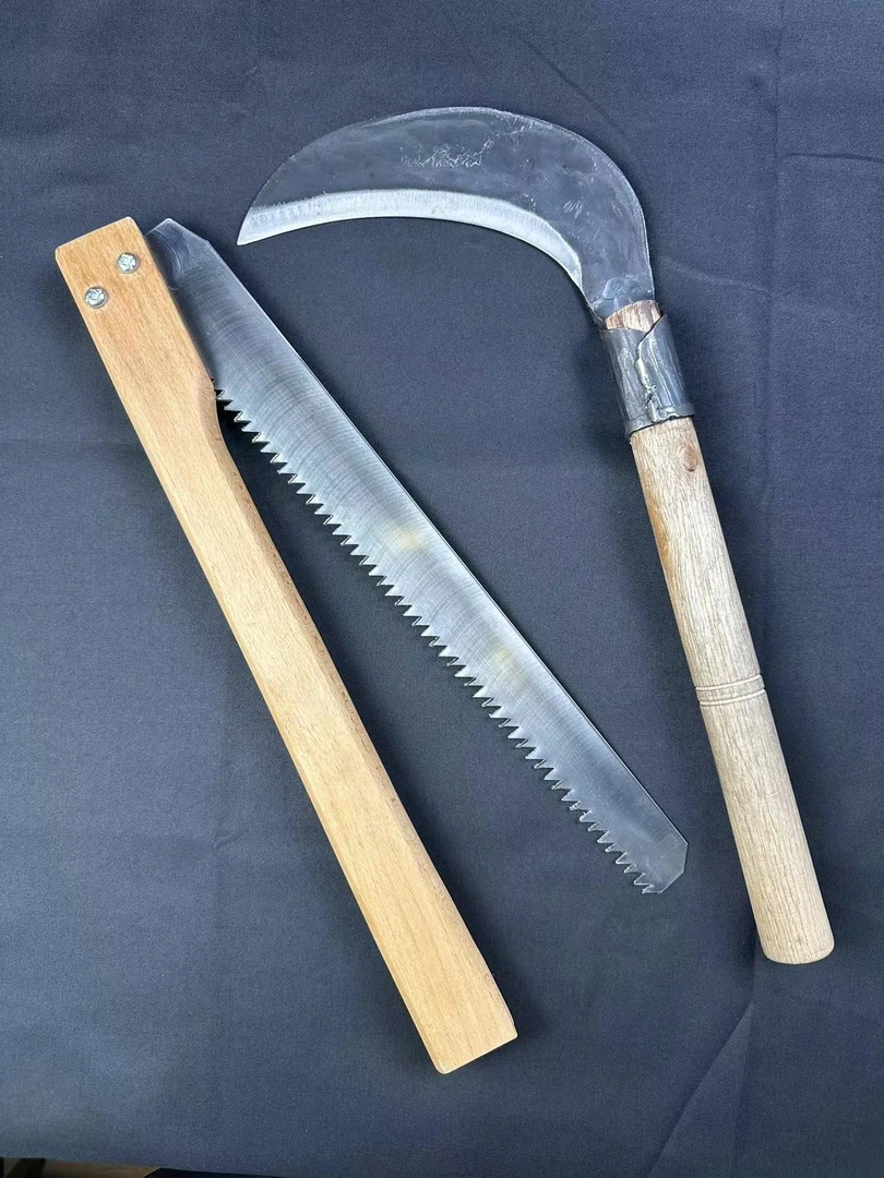 手工锻打加厚镰刀手工折叠锯组合装