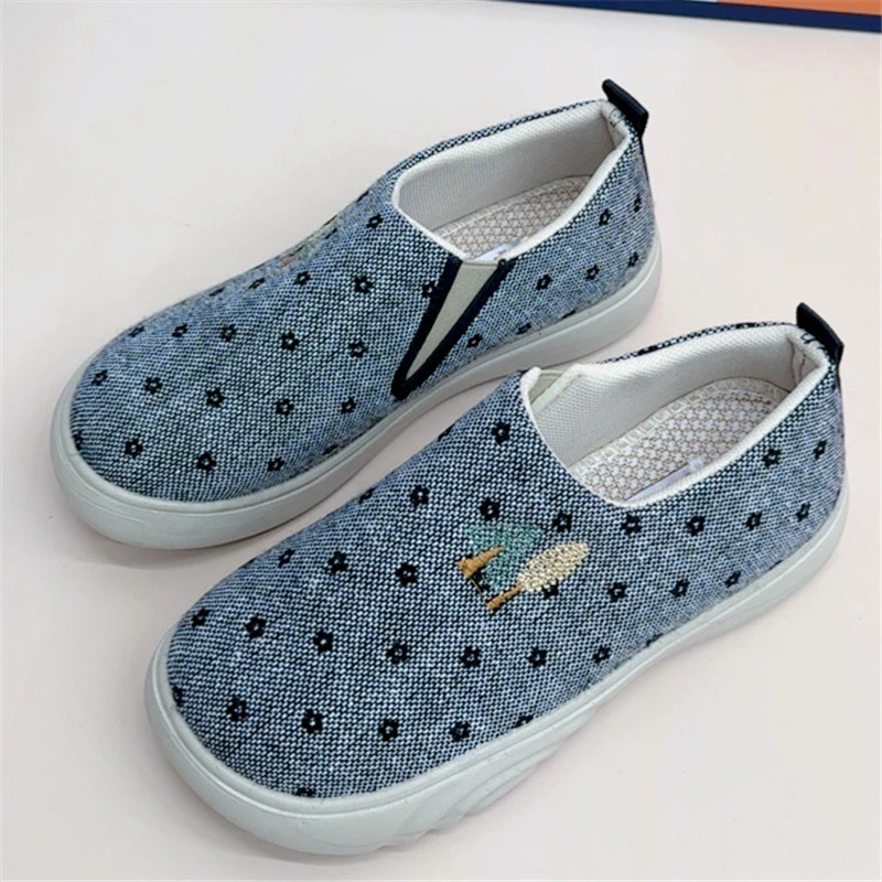 京睿老北京布鞋休闲一脚蹬懒人鞋帆布鞋平底妈妈鞋透气女单鞋轻便