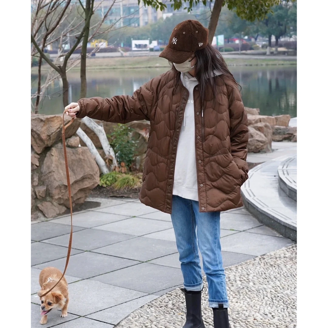 联名款男女日系复古秋冬轻量保暖羽绒服外套达巨百搭