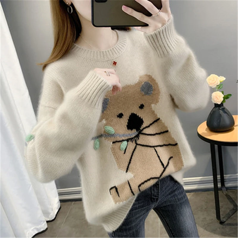 女大童毛衣加绒加厚秋冬新款12少女孩13岁初中生外穿针织上衣套头