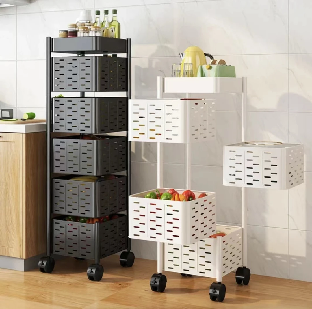 置物架免安装碳钢加粗加厚加高围栏多层蔬果厨房客厅儿童衣柜