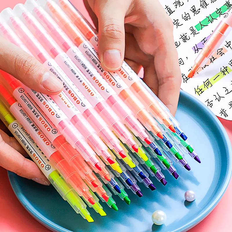 荧光笔（16支） 圆杆 欧博尚