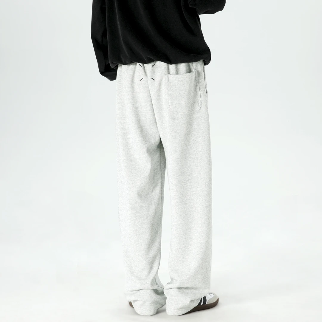 colyon男士加绒加厚卫裤弯刀裤秋冬休闲裤灰色直筒男生卫裤运动裤