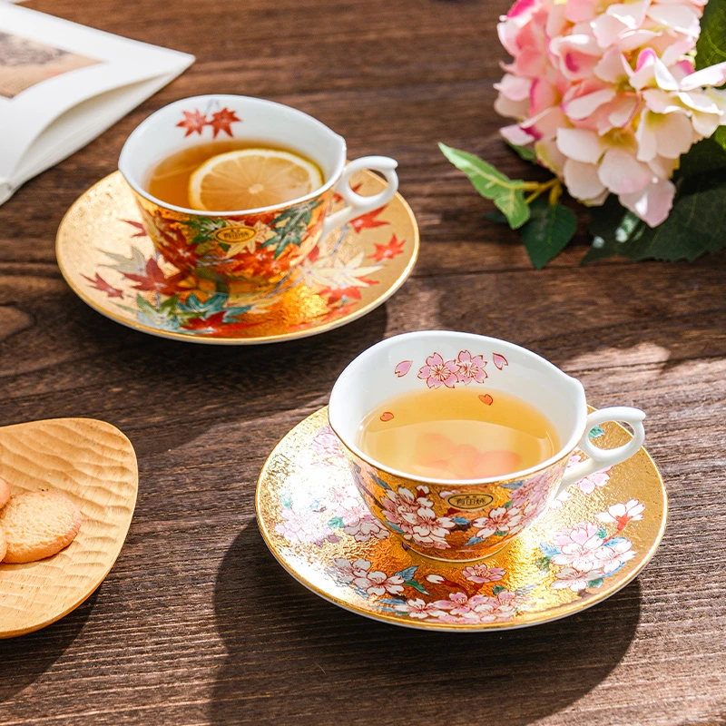 小鹿田烧日本进口高档咖啡杯陶瓷江口天童手工杯碟套装日式下午