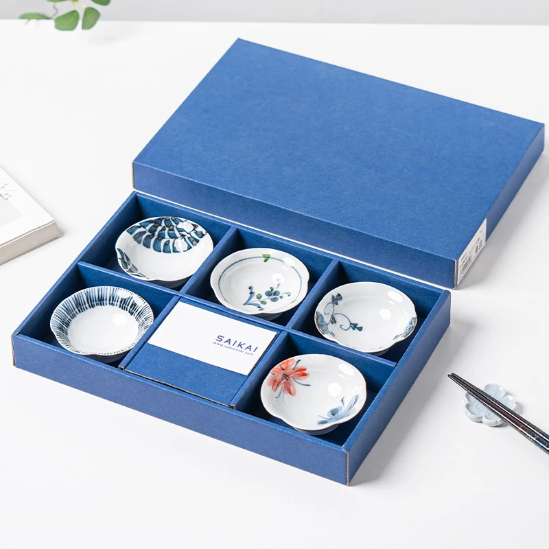 日本进口蘸料碟小鹿田烧陶瓷酱料碗青花日式味碟家用酱油醋碗餐具