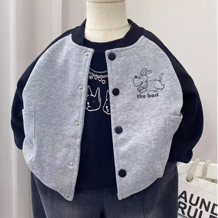 男童外套新款帅气儿童卫衣棒球服中童小童男孩宝宝炸街春秋装夹克