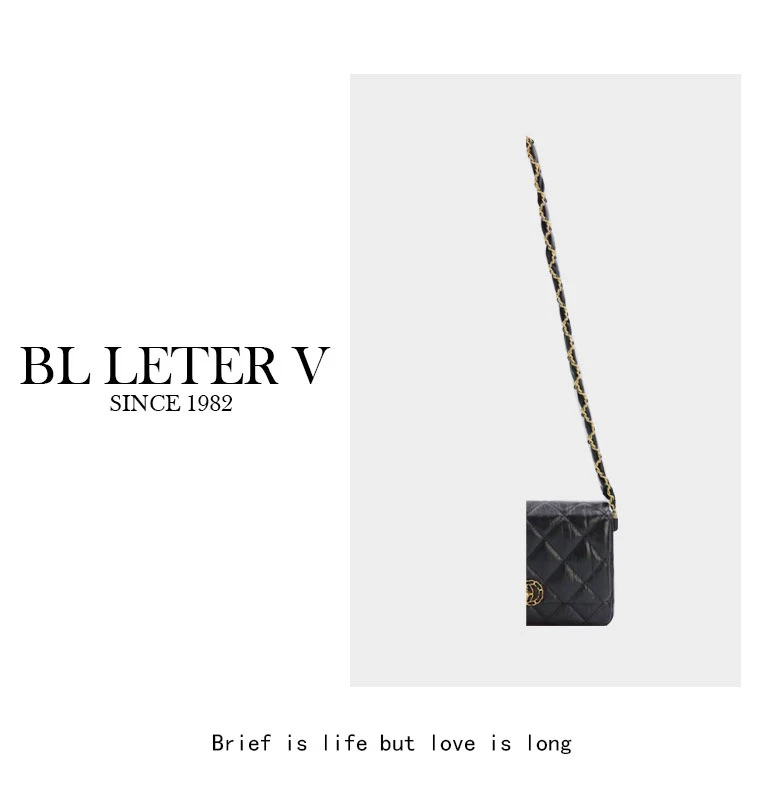 BL LETER V【初恋胖子】百搭时尚小众黑色单肩斜挎包