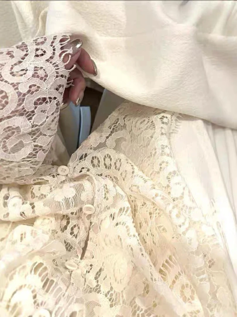 韩版手工剪裁睫毛蕾丝上衣蕾丝衫2029
