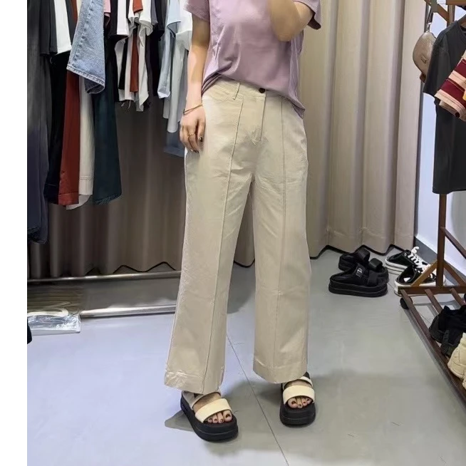 夏装九分显瘦窄版阔腿裤气质休闲百搭宽松韩版