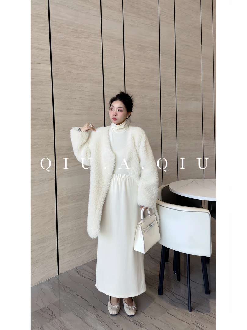 冬季新款A字半身裙女冬季韩版高腰显瘦百搭卫衣裙中长款