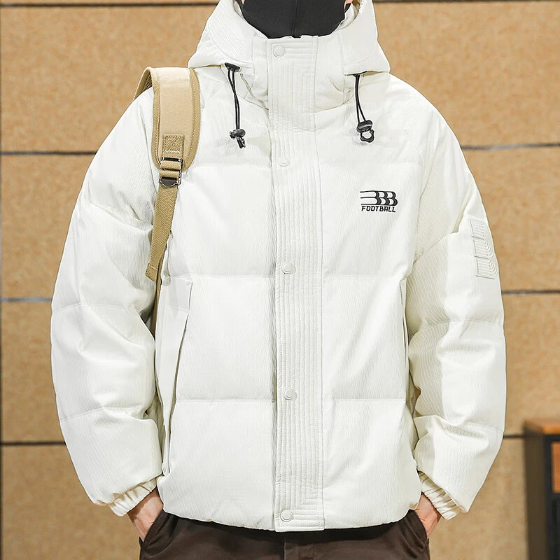 秋冬新款羽绒服男女潮牌高级感刺绣连帽保暖情侣宽松加厚防寒外套