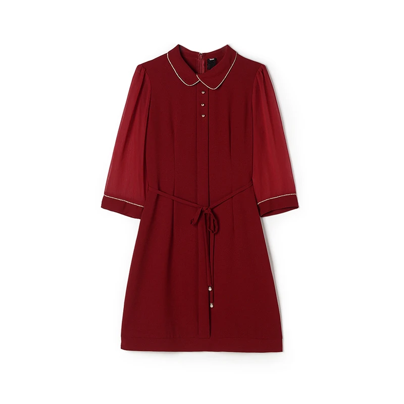 HH0A0130淡雅气质中裙连衣裙专柜折扣女装43HH0A0130