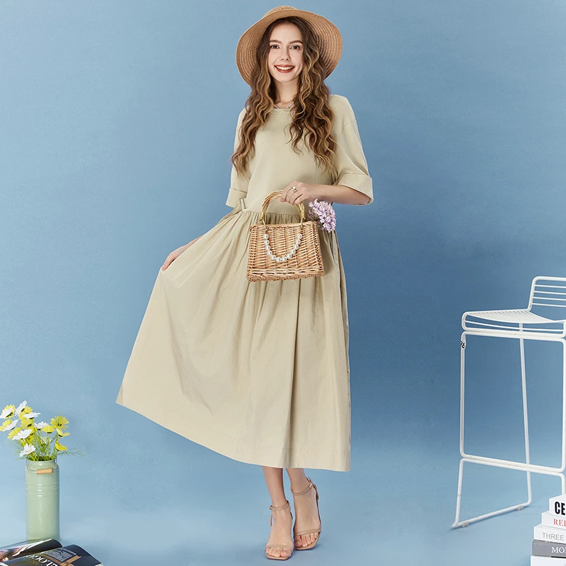 侧边系带设计感圆领裙子连衣裙女夏42OD0A0029