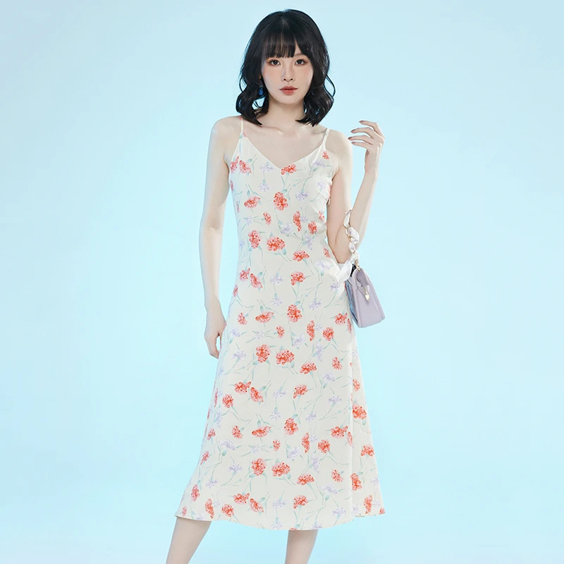 42NY0A0509温柔花卉吊带裙子连衣裙女