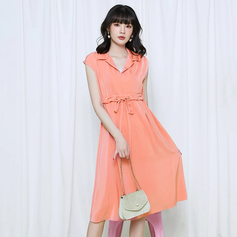 42NY0A0673职场通勤系带裙子连衣裙女夏