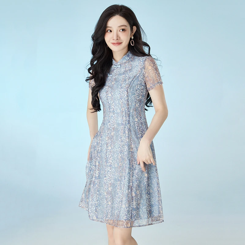 G274精致盘扣中裙新中式旗袍专柜折扣女装42HH0Y0007