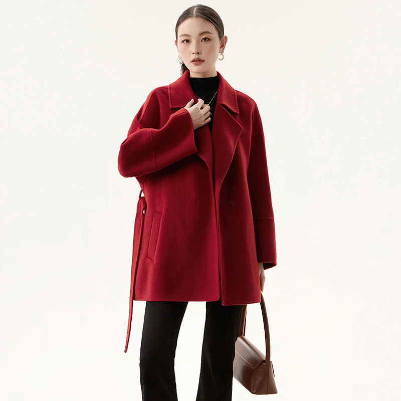 H503优雅双面尼毛呢外套大衣女44DK1E0011
