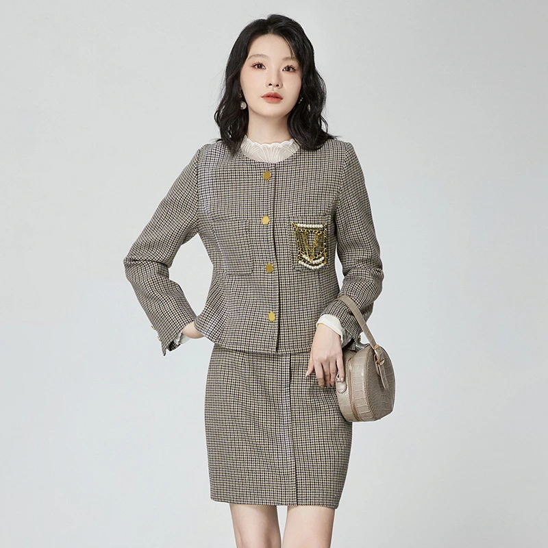 43NY0U0041短款上衣+中裙时尚两件套装女