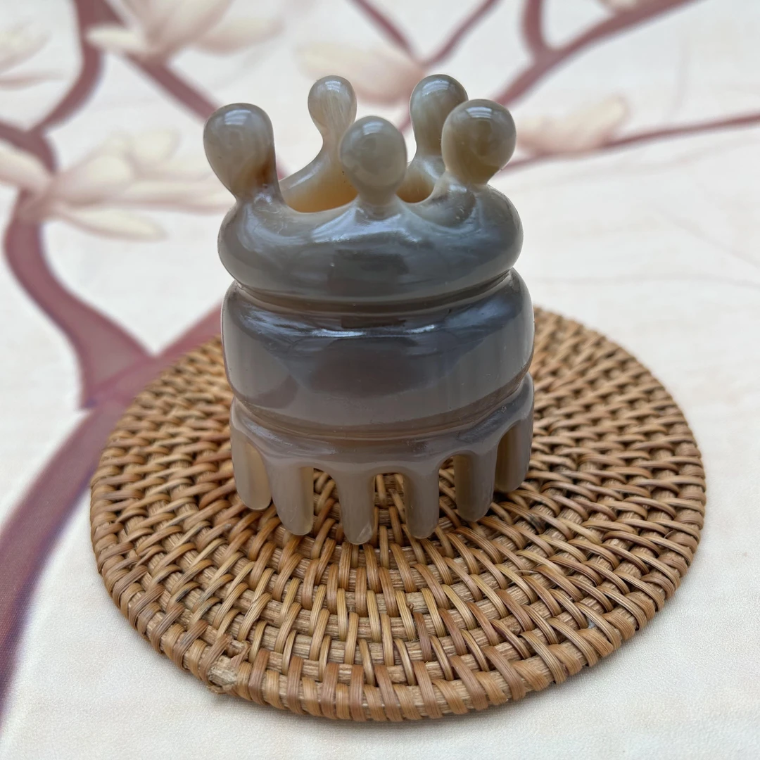 【梳韵】天然牦牛角梳头疗梳洗头按摩梳家用疏通头皮洗发刷顺发梳