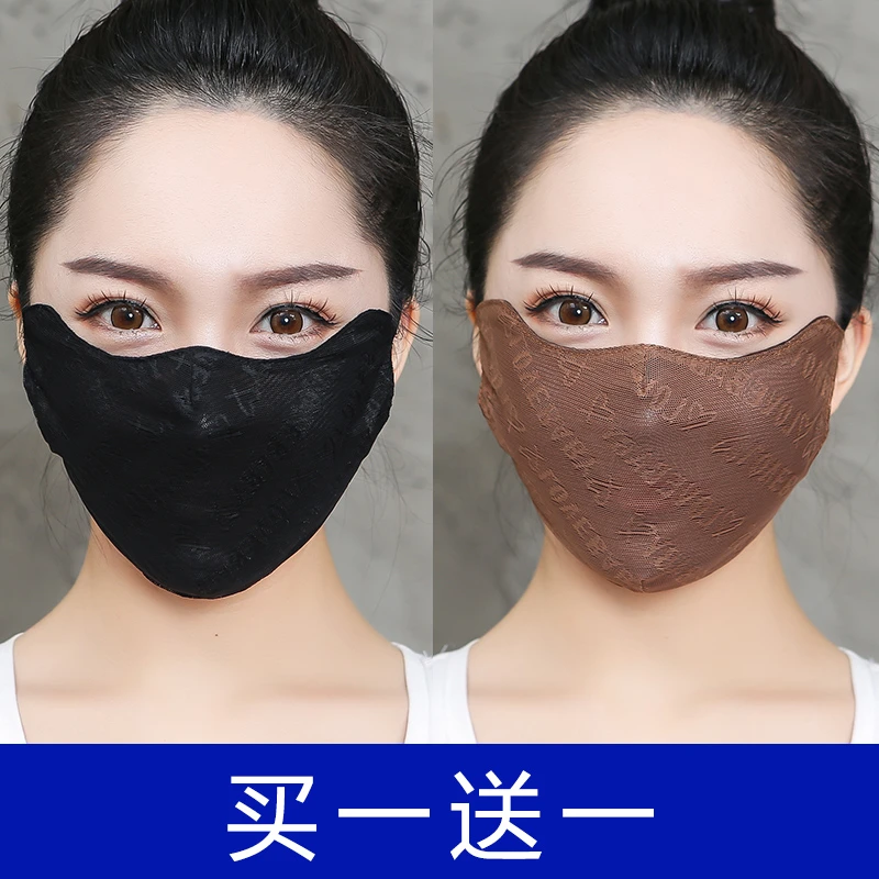 冰丝网纱透气口罩女高颜值3d立体夏季超薄款防晒可水洗夏天易呼吸