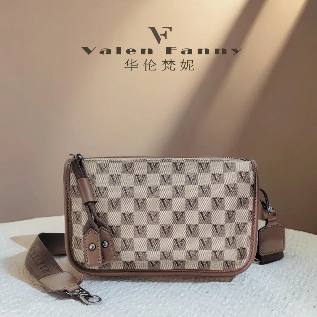 VF品牌女包正品华伦梵妮棋盘格小号豌豆包单肩斜挎饺子包VF8601