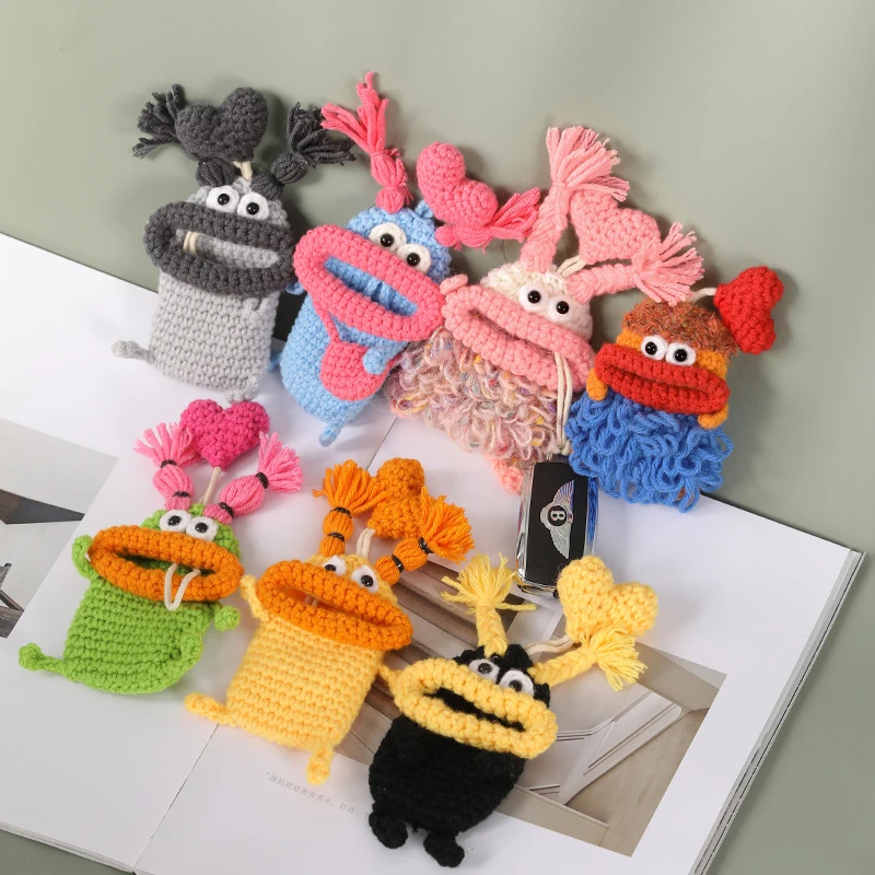 可爱网红汽车钥匙保护套壳包扣毛线挂件车载钥匙挂饰