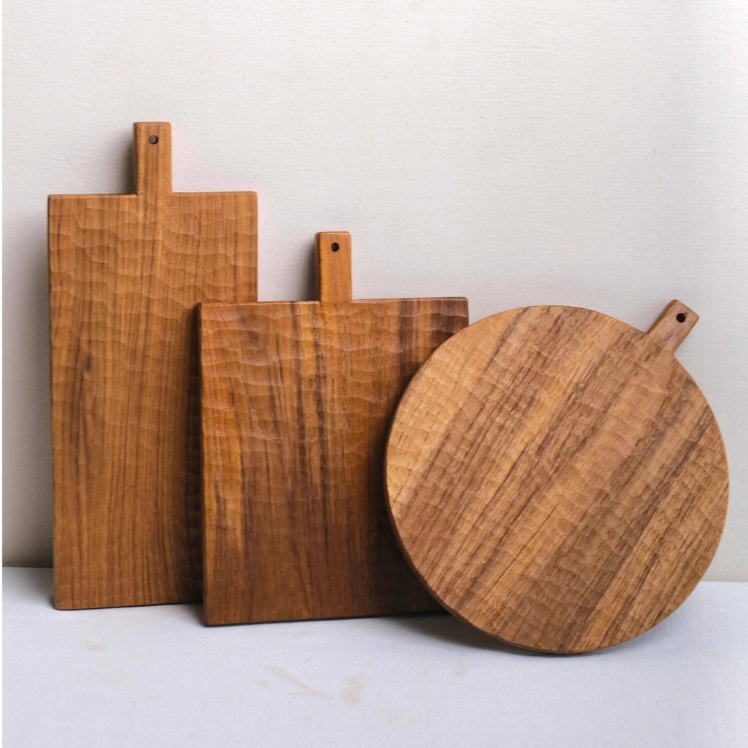 VAST无垠器皿 | 柚木整木面包托盘点心盘水果盘砧板实用烘焙案板