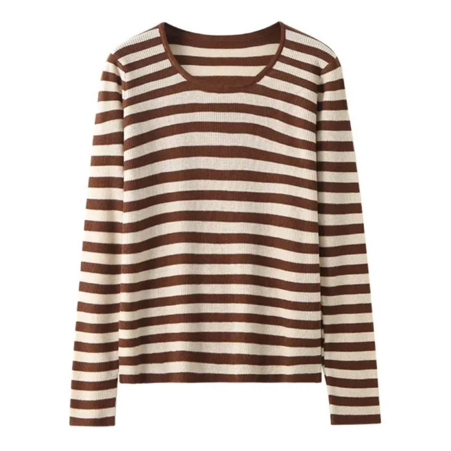 圆领休闲条纹针织秋季遮肉内搭时尚织打底衫X2C31120