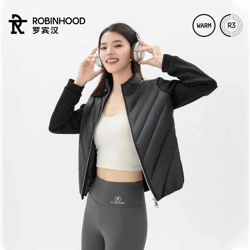 罗宾汉新款羽绒服短款女士修身轻薄保暖秋冬立领户外简约羽绒服