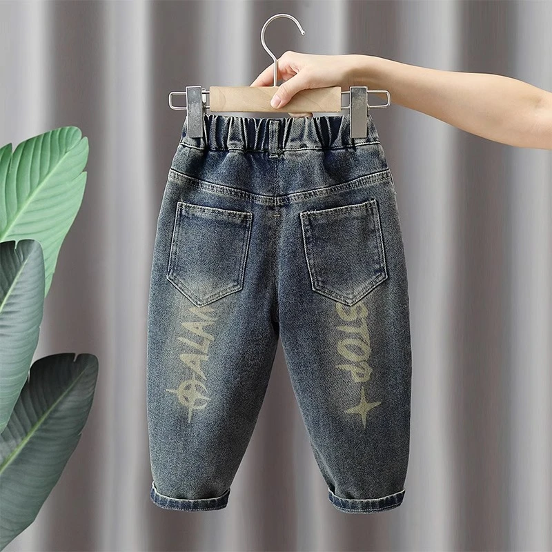 男童牛仔裤2024新款春秋儿童韩版秋款裤子小童春季宝宝休闲小童潮