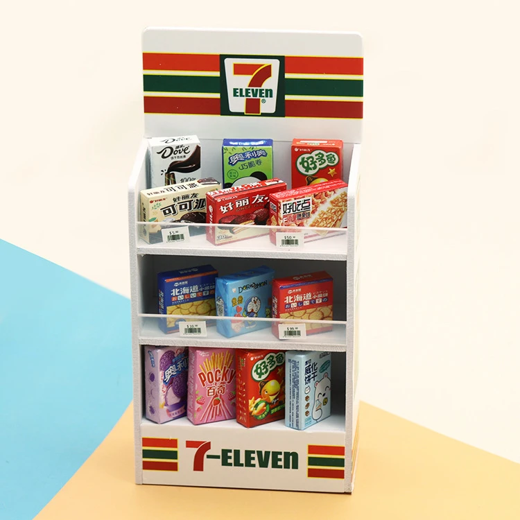 微缩迷你食玩置物架超市货架 迷你便利店小货架OB娃娃屋场景