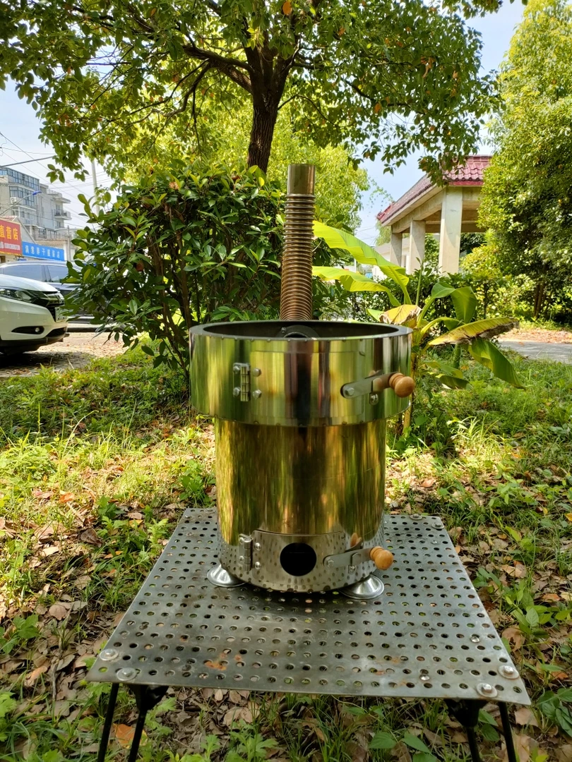 定制304不锈钢金属制品可拆卸式无烟气化柴火炉猛火炉户外柴火炉