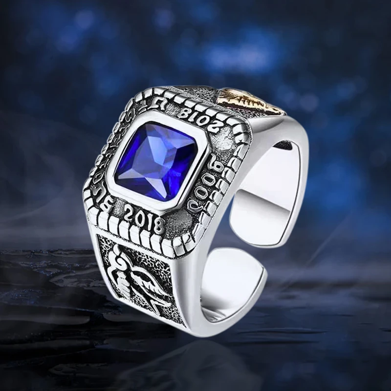 合金戒指 个性复古戒指男女款食指戒单身小众高级感尾戒欧美指环