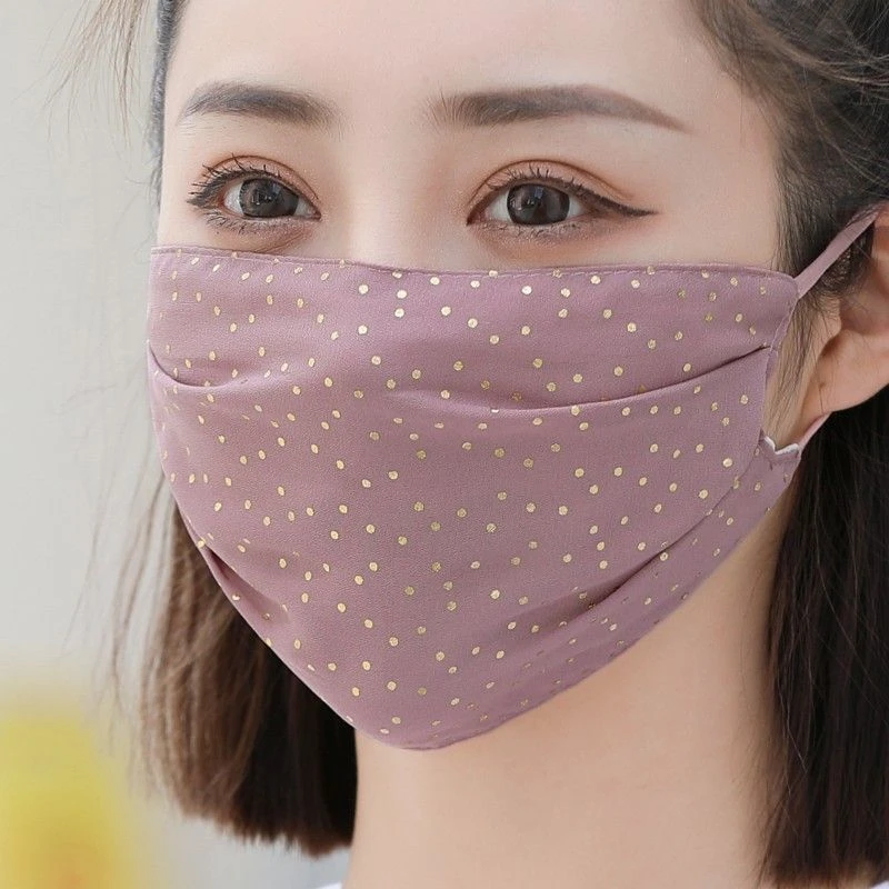 防晒口罩女夏季新款雪纺潮款遮脸轻薄透气骑车护脸可水洗冰丝面罩