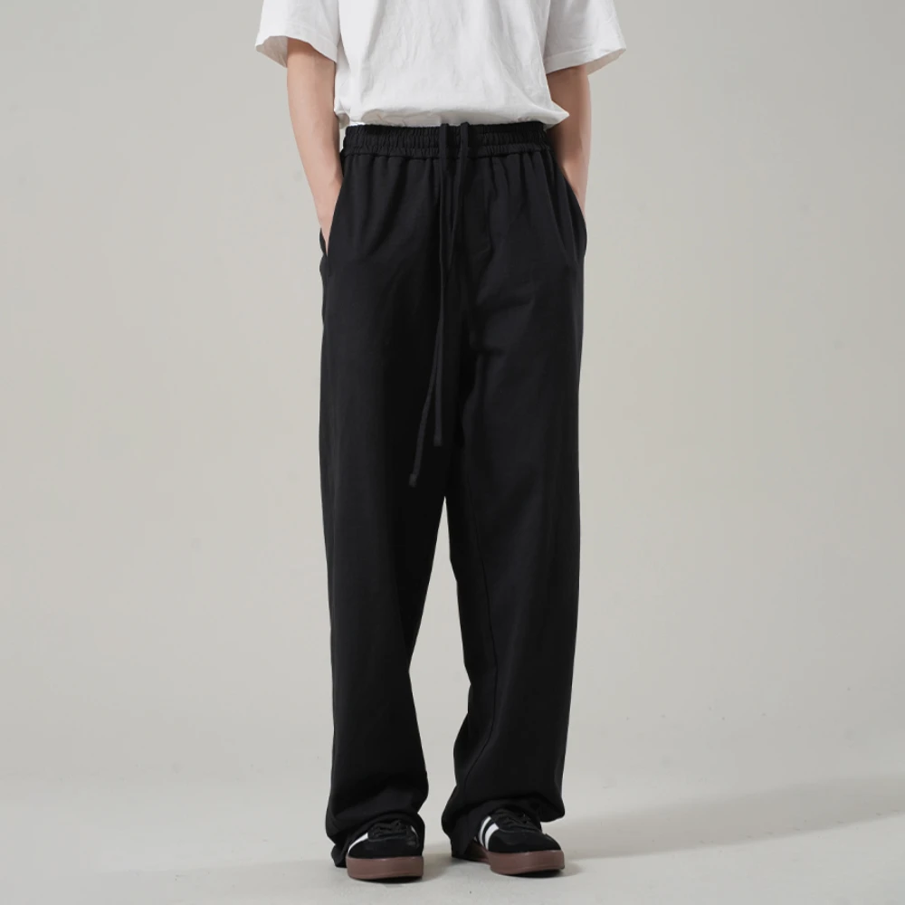 【店铺直播福利】美式cleanfit裤子男垂感直筒宽松纯色基础休闲长裤