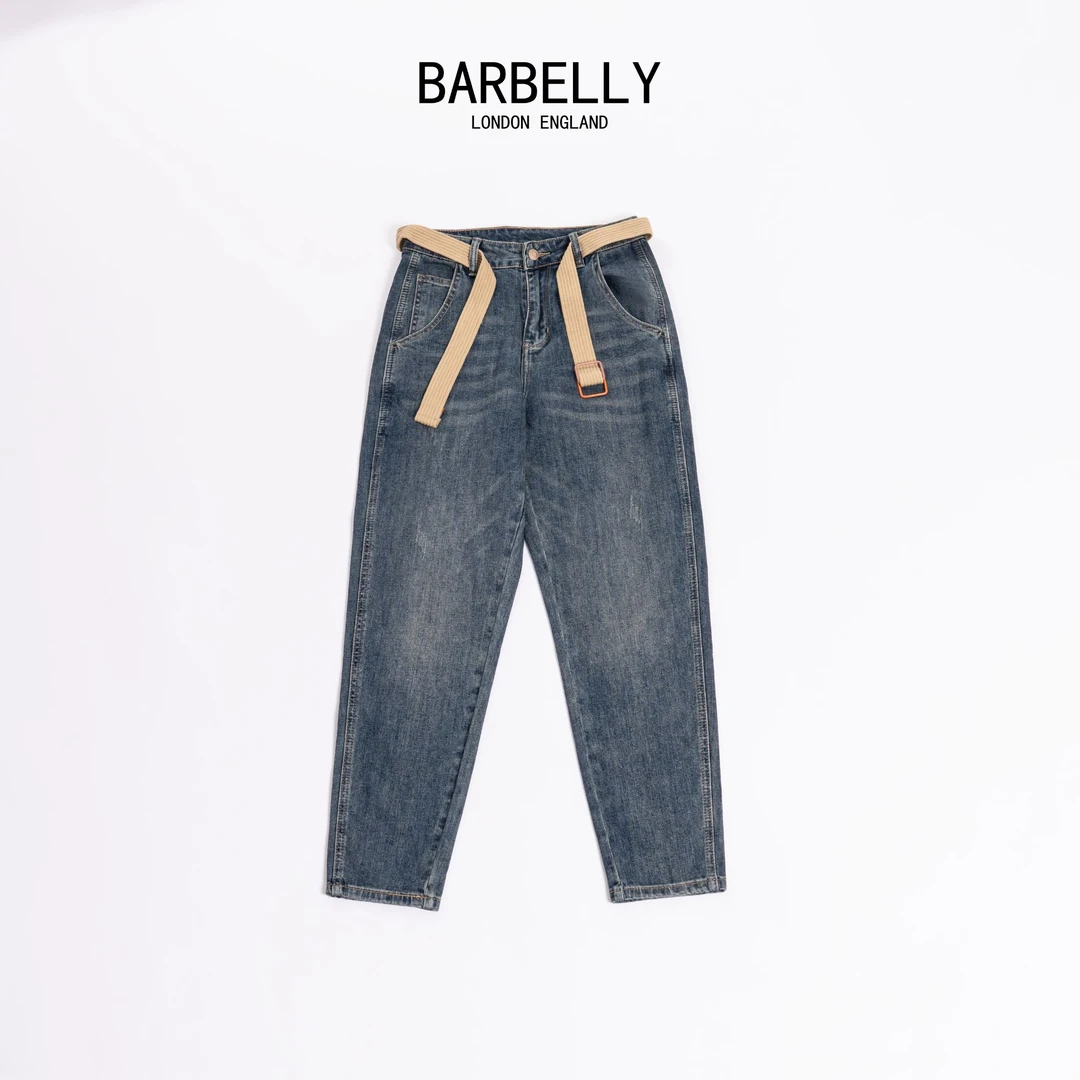 【娜先生】新式做旧 秋冬新款美式男士水洗束脚牛仔裤