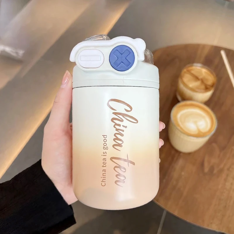 水杯保温杯女生可爱2025新款双饮吸管杯高颜值大容量316学生杯子