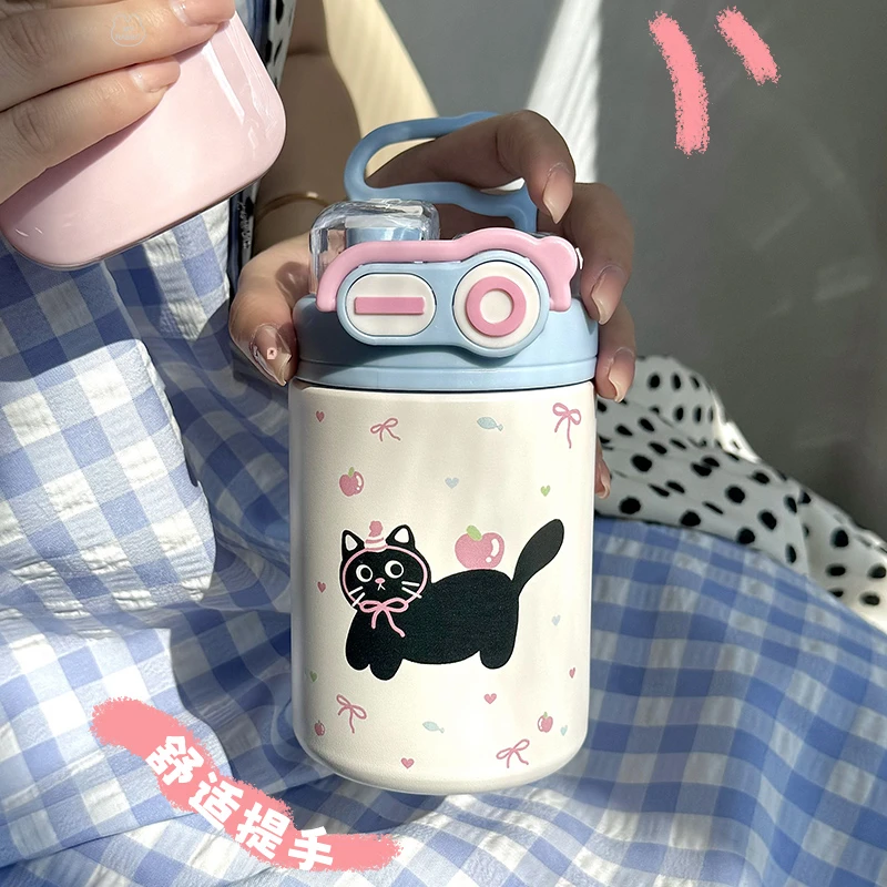 保温杯女高颜值大容量2024新款双饮316不锈钢便携学生上学杯子