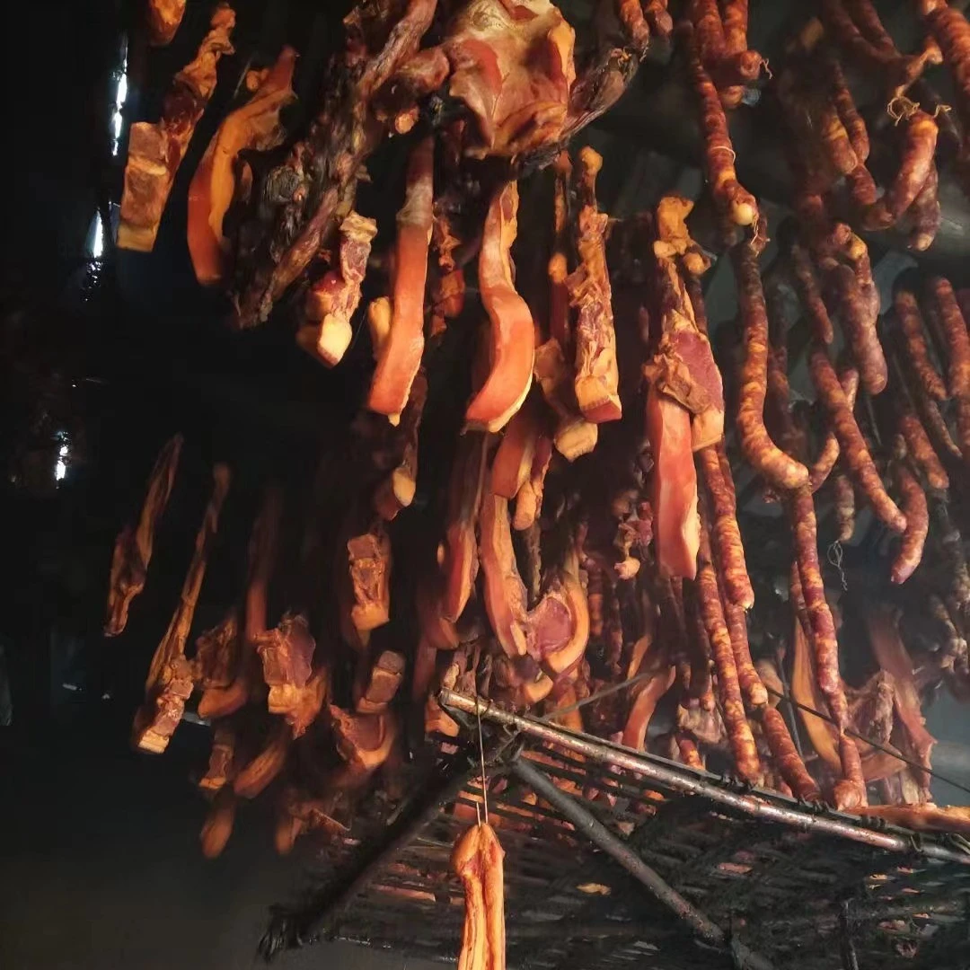 土猪腊肉湖南特产农家土猪柴火烟熏干净前腿后腿腌肉散装称重发货